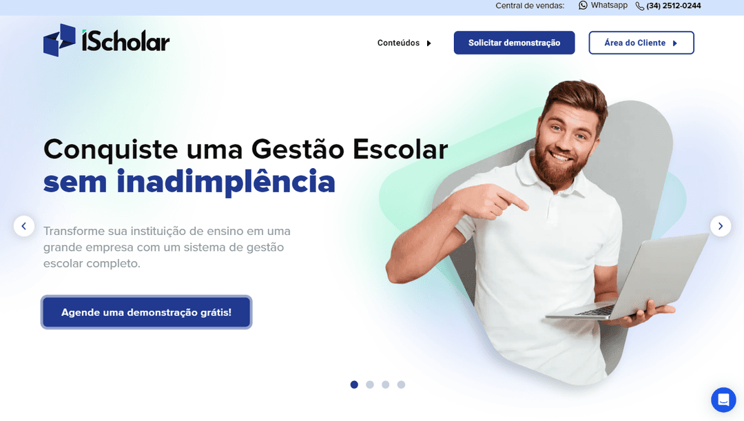 Website iScholar Gestão Escolar